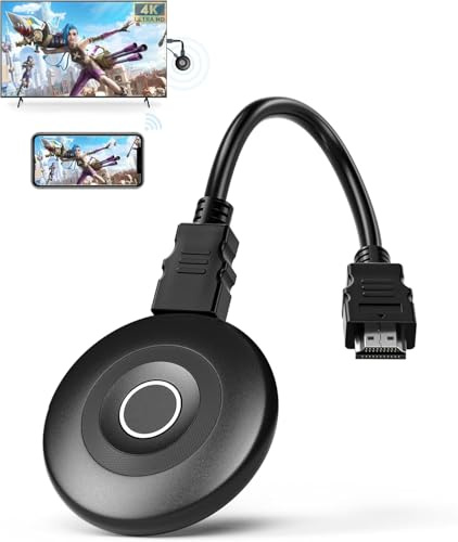 2026 Upgraded Wireless HDMI Dongle Adapte 4K- Miracast Dongle with AirPlay DLNA, Wireless Display Receiver Streaming Media Video from Phone OS Android Laptop Pad DLNA Mac PC to HDTV Monitor Projector
