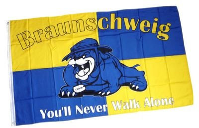 Fahne/Flagge Braunschweig Bulldogge Fan 90 x 150 cm