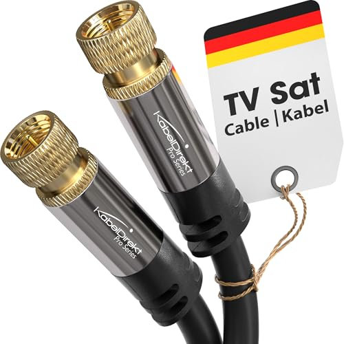 KabelDirekt – 3m Cable de Satélite Coaxial (Conector F a Conector F, Clase A, señales analógicas e digitales, TV y receptores), PRO Series