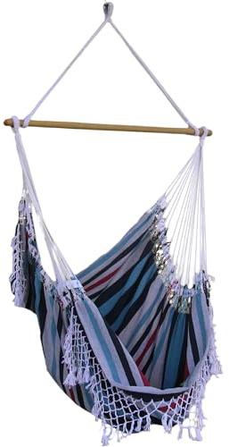 Vivere B512 Hängematte Sessel Baumwolle, Denim, mehrfabig