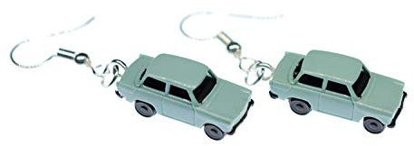 Miniblings Trabi Ohrringe Auto Trabant Trabbi Hänger DDR Modell 1:160 blau - Handmade Modeschmuck I Ohrhänger Ohrschmuck versilbert