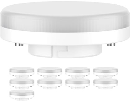 ledscom.de 10x GX53 bombillas LED, blanco (4000 K), 6,4 W, 560lm, 97°, mate