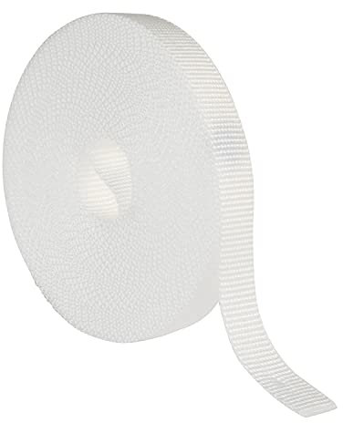 Amig - Cinta para Recogedor de Persianas Enrrollables - Cuerda de Repuesto para Carretes de Persiana de Toque Suave y Rígido - Resiste los Rayos UV y la Abrasión - Color Blanco - Medidas: 14 mm x 6 m