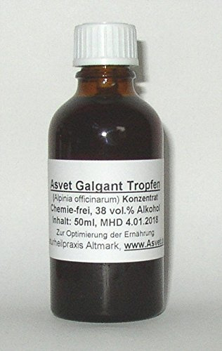 Asvet 100ml Galgant Tropfen, Tinktur, Zubereitung ohne Chemie !