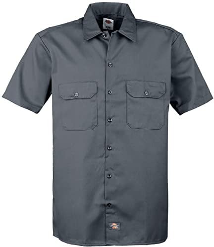 Dickies Herren Freizeithemd Work Shirt Short Sleeved, Charcoal Grey, Medium