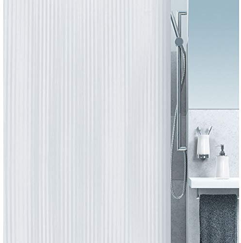 Spirella Twill Rideau de douche PVC Blanc 180 x 200 cm