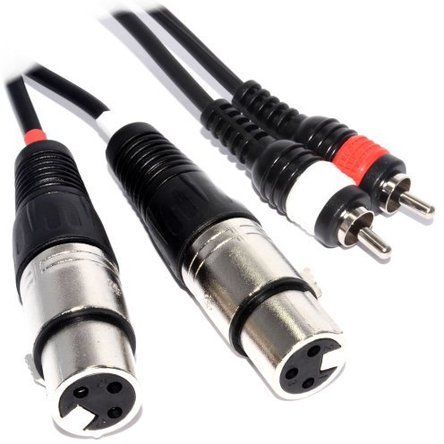 kenable Twin XLR Sockets to 2 x RCA Phono Plugs Audio Cable 1.5m [1.5 metres]