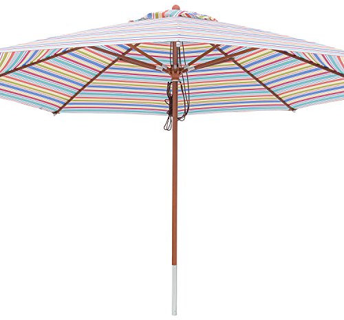 anndora® Sonnenschirm Marktschirm Gastronomie 4 m rund - mit Winddach gestreift 7 Farben