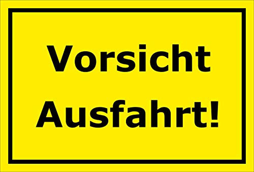 Melis-Folienwerkstatt Schild - Vorsicht Ausfahrt - 30x20cm | 3mm Hartschaum – S00065-098-C -20 VAR