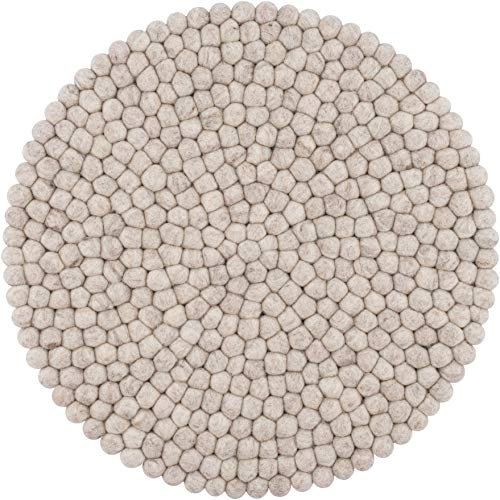 myfelt Filzkugel Sitzauflage Stuhlauflage - Béla - Ø 36 cm, beige