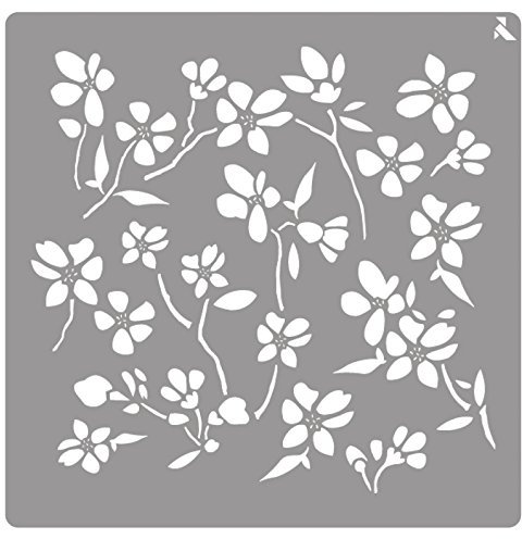 Plantilla Stencil St-01 Flower 20x20 CM La Pajarita Especial Para Chalk Paint y Pintura Tela