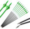 SHARROW 12 Stück Carbonpfeile 30 Zoll Bogenpfeile Pfeile für Bogen Spine 500 für Recurvebogen und Compoundbogen (Grün)