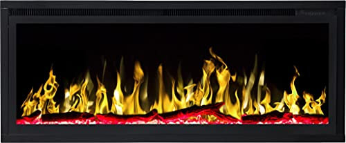 Camino elettrico a LED parete Aflamo/da incasso, effetto 3D Royal 42- due focolari nel set