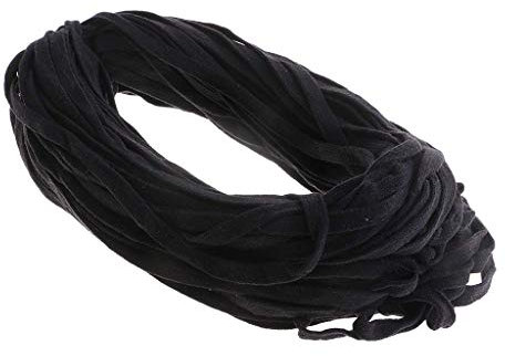 Tubayia Cordon de Serrage Plat en Coton pour Loisirs créatifs Noir