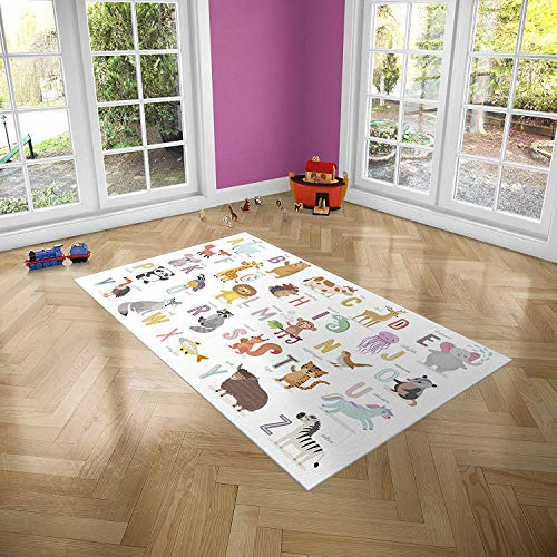 Oedim Alphabet Tiere Kinderteppichboden PVC Zimmer | 95 cm x 165 cm | PVC Teppich | Dekoration | Vinylböden | Sintasol Boden | Kinderschutzboden