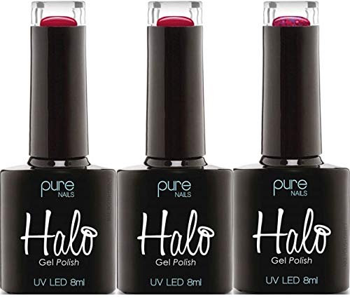Halo Gel Nails - Very Berry 2019 LED/UV Gel Polish Collection - (3 X 8ml) (N2926)