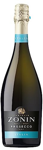Zonin Prosecco D.O.C. Vino Spumante Brut (1 x 0.75l), feinperlend, platingelb im Glas, zum Genießen mit besten Freunden