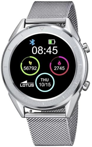 LOTUS Reloj Hombre 50006/1 Smartwatch Caja de Aleacion de Zinc Plateado Correa de Acero Inoxidable 316l Plateado