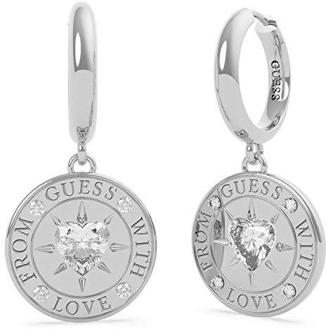 GUESS GUESS Ohrringe mit Liebe aus UBE70026 Edelstahl. rhodiniert Herz-Ring Swarovski Währung