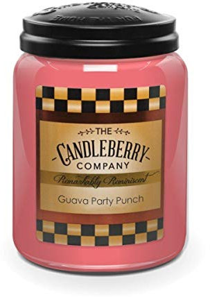 Candleberry Duftkerze im Glas mit Deckel - Guava Party Punch (570g) - Intensiv duftende ganzjährige Kerze bis zu 160h Brenndauer für jeden Anlass, langlebig und handgegossen in den USA
