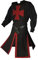 Feynman Mittelalter Ritter Kostüm Tempelritter Kreuzritter Wikinger Tunika Tempel Fasching Karneval LARP Cospaly Waffenrock - Herren Tempelritter edel Schwarz 4XL