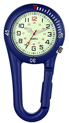 Avaner Taschenuhr mit Karabiner Unisex FOB Analog Quarzwerk Krankenschwesteruhr für Klettern Sport (Blau2)