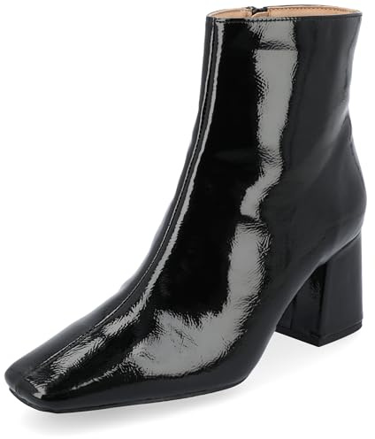 Journee Women's Comfort Foam Haylinn Booties Black PU, 8.5
