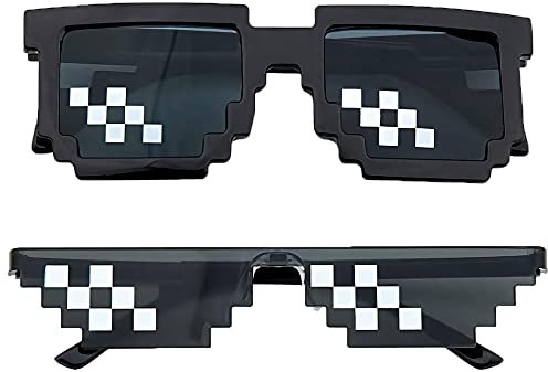 Willoo 6 Stück Party Sonnenbrille, Mosaik Shades Brille, Lustige Sonnenbrille, Kunststoff Pixel Sonnenbrille für Reisen, Fotografie, Mottopartys, Karneval, Cosplay