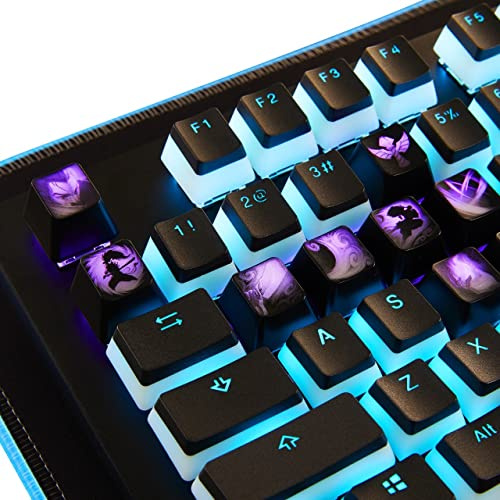 League of Legends Custom Keycaps (Champion Shen) - Laser Engraved with Each Champion's Portrait, Passive, and Skills. Fit with Any Mechanical Keyboard. League of Legends Gift for Gamers