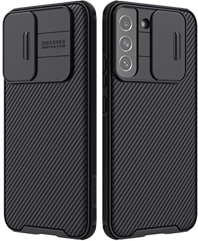 Nillkin Cover per Samsung Galaxy S22, CamShield Pro Custodia con per Fotocamera Scorrevole, Custodia Sottile Antiurto per Galaxy S22, Nero
