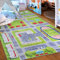 Mazovia Kinderzimmerteppich Antirutsch - Waschbar bis 30 Grad - Spielteppich Straße Stadt Straßenteppich - Kurzflor Kinderteppich für Kinderzimmer - ÖKO-TEX Zertifiziert - Grün 160 x 230 cm