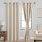 JIUZHEN Vorhänge Blickdicht mit Raffhalter Ösenvorhang Gardinen für Wohnzimmer Verdunkelungsgardinen gegen Kälte und Wärme Schlafzimmer, Biscotti Beige, 2 Stück, 215x132cm(HxB)