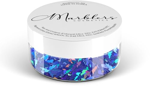 MARBLERS Cosmetic Grade Chunky Shape Glitter [Thunder] 0.11oz (3g) | Flake | Non-Toxic | Vegan | Cruelty-Free | Eyeshadow, Nail Polish, Nail Art | Festival, Rave & Party Makeup | Body & Face…