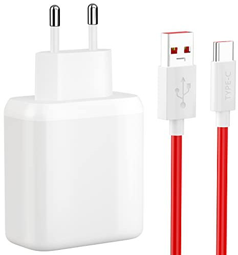 65W Caricatore usb con Cavo USB C 1M per SUPER VOOC Charge,Caricatore Rapido Charge con Cavo USB Type-C per OnePlus 10Pro Nord CE 3 2 Lite,OPPO Find X5 X3Neo/Pro/Reno 12F 11F 10Pro,realme GT NEO 2 Pro