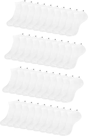 ONE STRANGE ROCK Herren Damen Sneaker Socken 5, 10, 15, 20, 30 Paar, Farbe:Weiß - 20er Pack, Größe:39-42