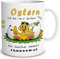 TRIOSK Tasse Oster Küken mit Spruch lustig Bei mir ist jeden Tag Frohe Ostern Ostergeschenke Ostertassen Sprüche Geschenk für Frauen Männer, Keramik 300ml