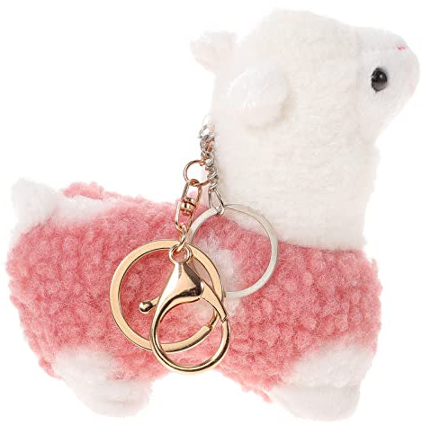 NUOBESTY Schlüsselanhänger Alpaka-Figur Lama Figur Spielzeug Zoo-Tier-Charme Alpaka-puppenspielzeug Plüsch Stofftier Gefälligkeit Für Geburtstagsfeiern Geschenk Geldbörse Füllung Legierung