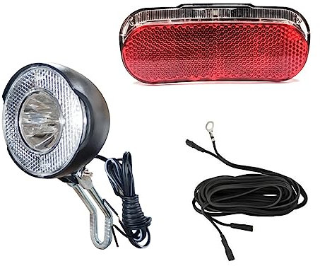 LED-Beleuchtungs-Set 15 Lux Vorderlicht und Rücklicht für Gepäckträger mit Standlicht