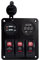 Baceyong Panneau d'interrupteur à bascule double USB 12 V – 24 V ABS pour bateau et voiture avec LED, 3 interrupteurs à combinaison