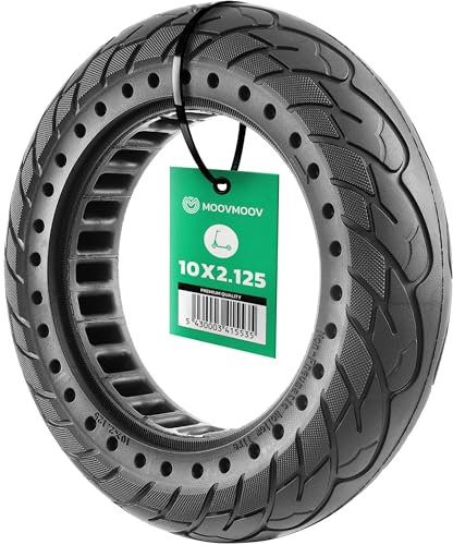 MOOVMOOV Vollgummireifen 10x2.125 - Für Elektroroller Pure Air, SoFlow S06, Vivobike S2 & S3 Max, etc. - Pannensicherer Reifen 10x2.125 Zoll
