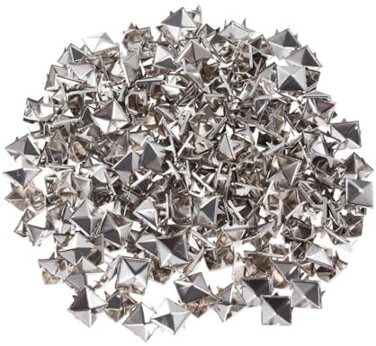 VILLCASE Lot De 200 Rivets Carrés En Métal Argenté Pour Chaussures Ceintures Et Accessoires De Mode Punk