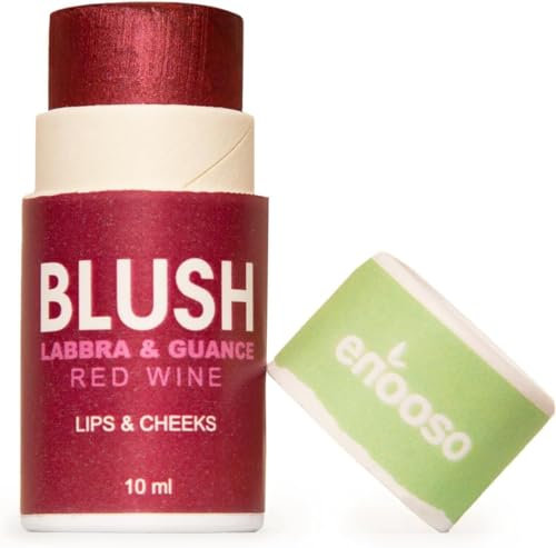 Enooso - Creme Stick Blush für Wangen, Lippen und Augen WEINROT - Natürliches, duftendes und nährendes Highlighter für das Gesicht - Glassy Make-up, 100% vegan und handgefertigt - Made in Italy
