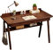 Vockol Mesa Escritorio Ordenador con 2 Cajones, Escritorio de Madera Maciza, Escritorio de Estudio, Escritorio Portatil, Casa y Oficina Escritorio, 120 x 60 x 75 cm, Nogal