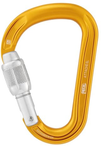 PETZL - Screw-Lock Karabiner Attache - Öffnung 23 mm, Gelb, Birnenförmiger