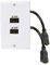 Wallplate for Large Connectors, 2 Ports HD Multimedia Interface, 2.0 Wall Plate 4K 60Hz 18Gbps HD Multimedia Interface Wall Plate Socket with HD Cable