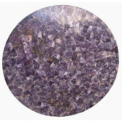 Gifts And Artefacts 121,9 x 121,9 cm Restauranttisch Amethyst Stein Epoxy Runde Form Marmor Esstisch Tischplatte mit eleganter Optik