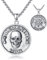 CUPENDA Memento Mori Halskette Sterling Silber Totenkopf Memento Mori Anhänger Kette Stoischer Gothic Schmuck Geschenke für Frauen Männer