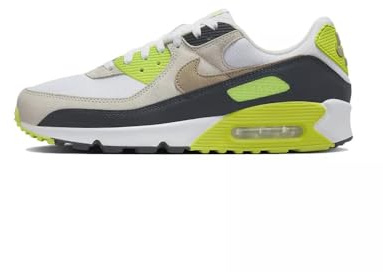 Nike Air Max 90 Herrenschuhe (DM0029-107, White/Cyber/Dark Smoke Grey/Khaki), Weiß/Cyber/Dunkelrauchgrau/Khaki, 42 EU