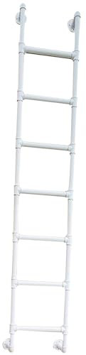 Emergency Fire Climbing Ladder 4ft 5ft 6ft 7ft 8f Height Egress Ladder Basement Window Well Ladder，Heavy-Duty Wall Mounted Metal Step Ladder for High Loft Attic Bed(105cm/41in)