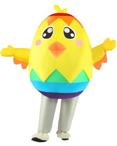 Boveco Easter Inflatable Chicken Costume Adult Blow-up Egg Chick Men Women Fancy Dress Outfit for Party Holiday Full Body